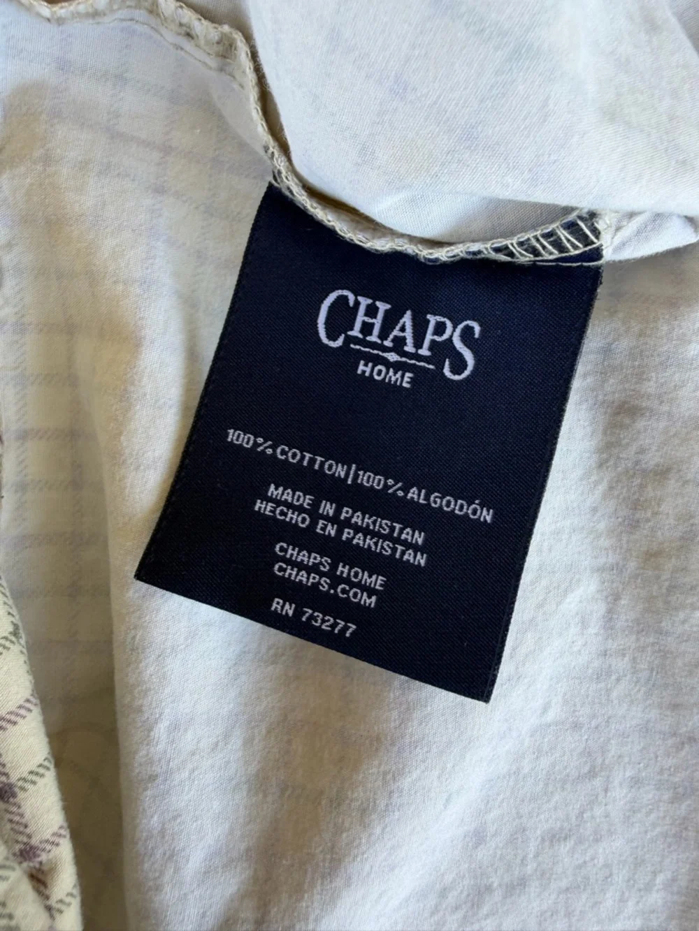 VTG Ralph Lauren Chaps Bramble Tattersall Neutral Plaid 2-Piece King Sheet Set
